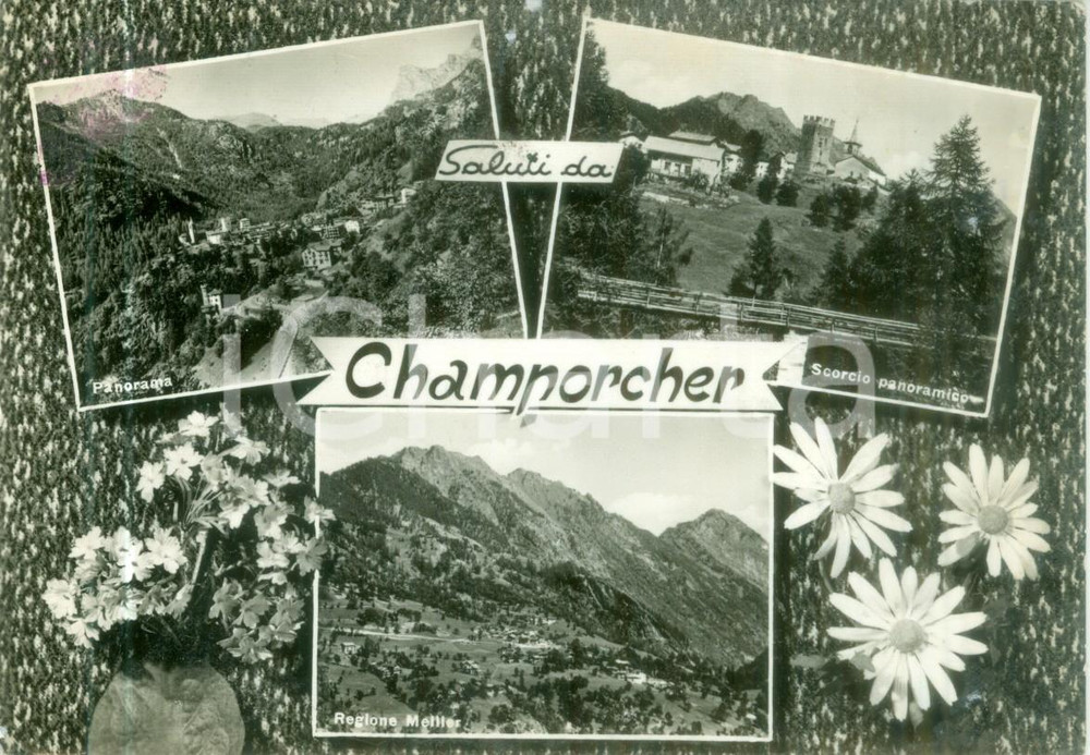 Cartolina originale da collezione 1973 CHAMPORCHER AO Vedutine Regione MELLIER Cartolina VINTAGE FG VG 1