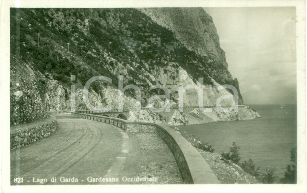 Cartolina originale da collezione 1935 ca LAGO DI GARDA Panorama della Gardesana Occidentale Cartolina FP NV 1