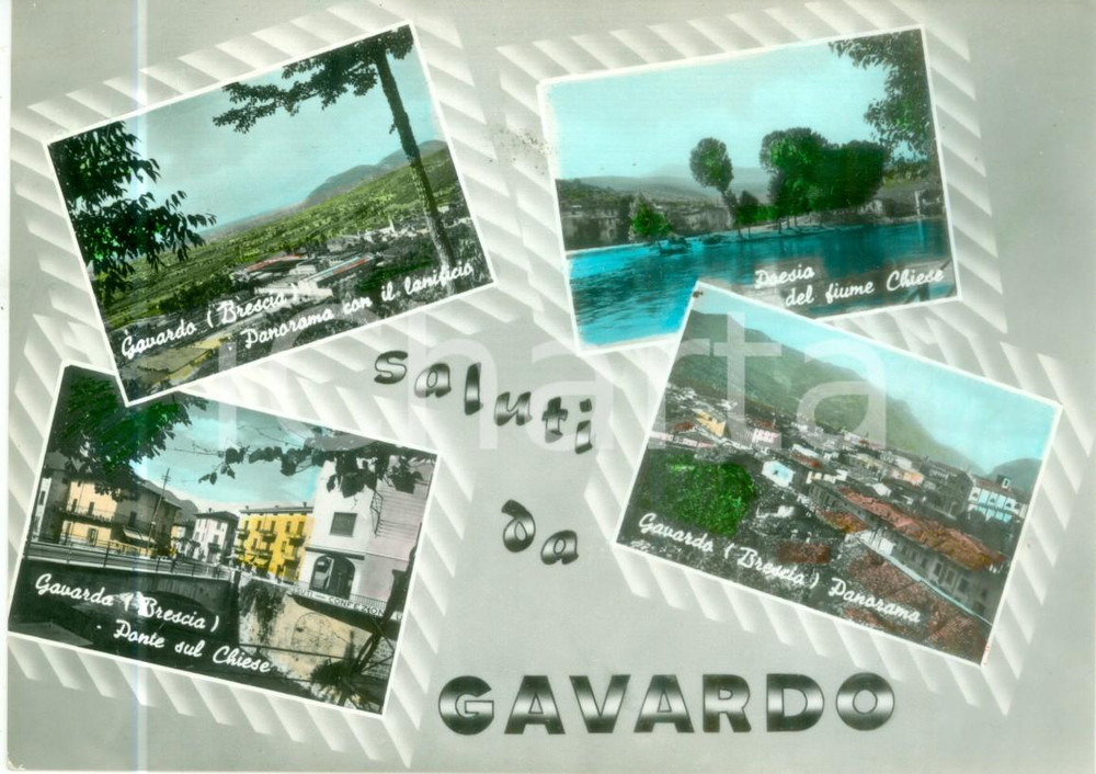 Cartolina originale da collezione 1957 GAVARDO BS Vedutine lanificio fiume CHIESE Cartolina VINTAGE FG VG 1