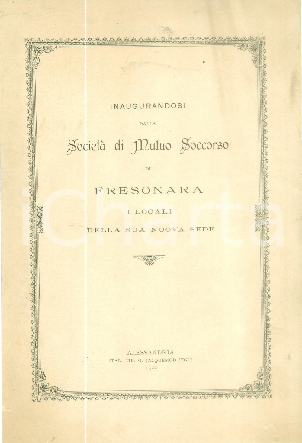 Documento originale, autentico 1900 FRESONARA AL Inno per inaugurazione SOCIETA  DI MUTUO SOCCORSO 2 1