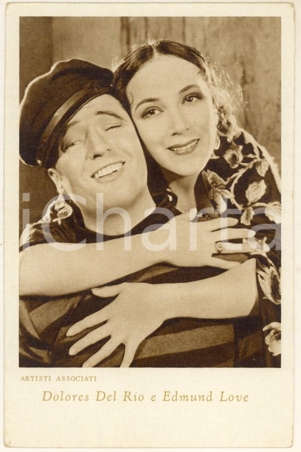 Cartolina originale da collezione 1940 DOLORES DEL RIO e EDMUND LOVE - Cartolina ARTISTI ASSOCIATI 1