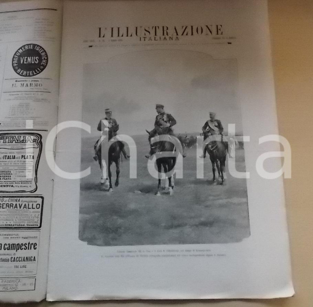 Giornale, rivista storica 1902 L ILLUSTRAZIONE ITALIANA Il Re a KRASNOJESELO Sovracoperta n. 31 1