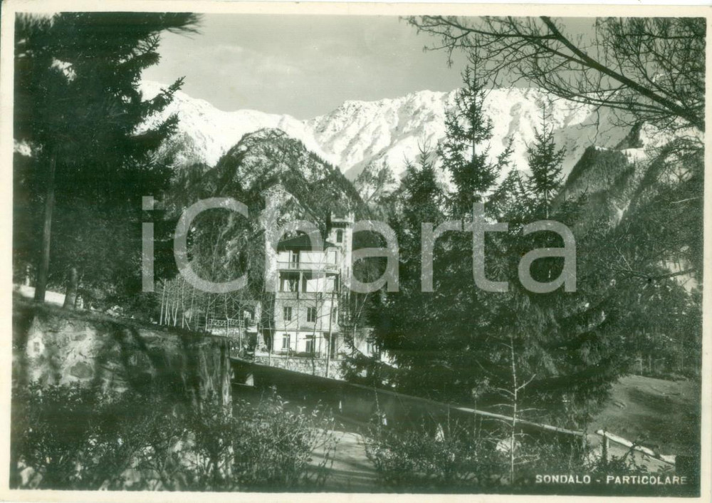 Cartolina originale da collezione 1949 SONDALO SO Veduta panoramica con particolare Cartolina postale FG VG 1