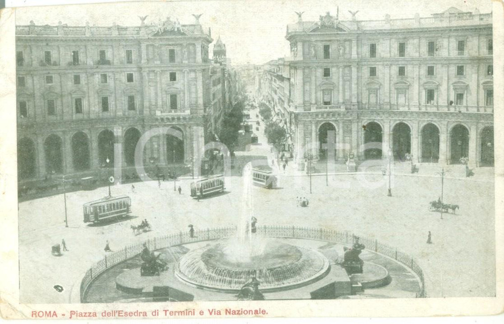 Cartolina originale da collezione 1918 ROMA Tram in Piazza dell Esedra Via Nazionale Cartolina FP VG 1