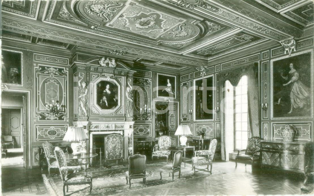 Cartolina originale da collezione 1956 CHATEAU DE CHEVERNY FRANCE Grand Salon Actiphos Amphetamine Cartolina FP 1