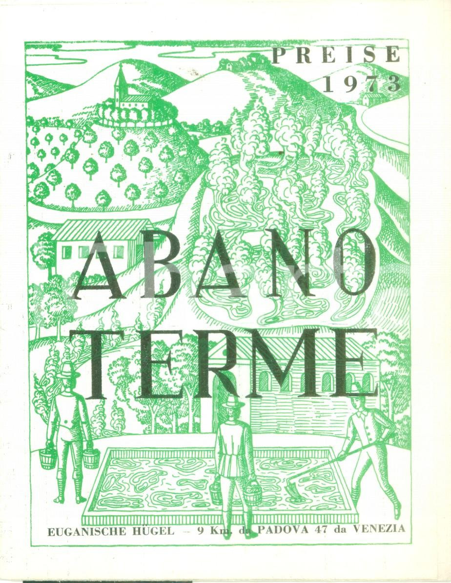 Materiale pubblicitario d’epoca 1973 ABANO TERME PD Alberghi e stabilimenti di fanghi Opuscolo in tedesco 1