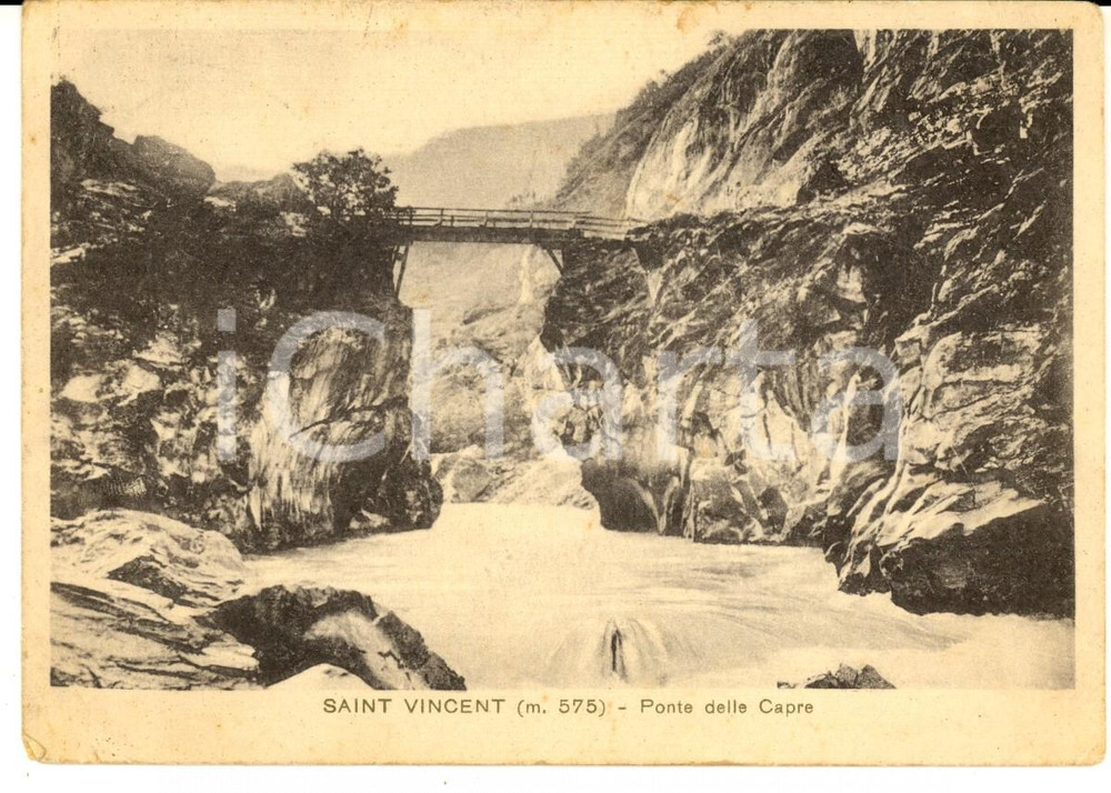 Cartolina originale da collezione 1939 SAINT VINCENT AO Veduta del PONTE DELLE CAPRE Cartolina FG VG 1