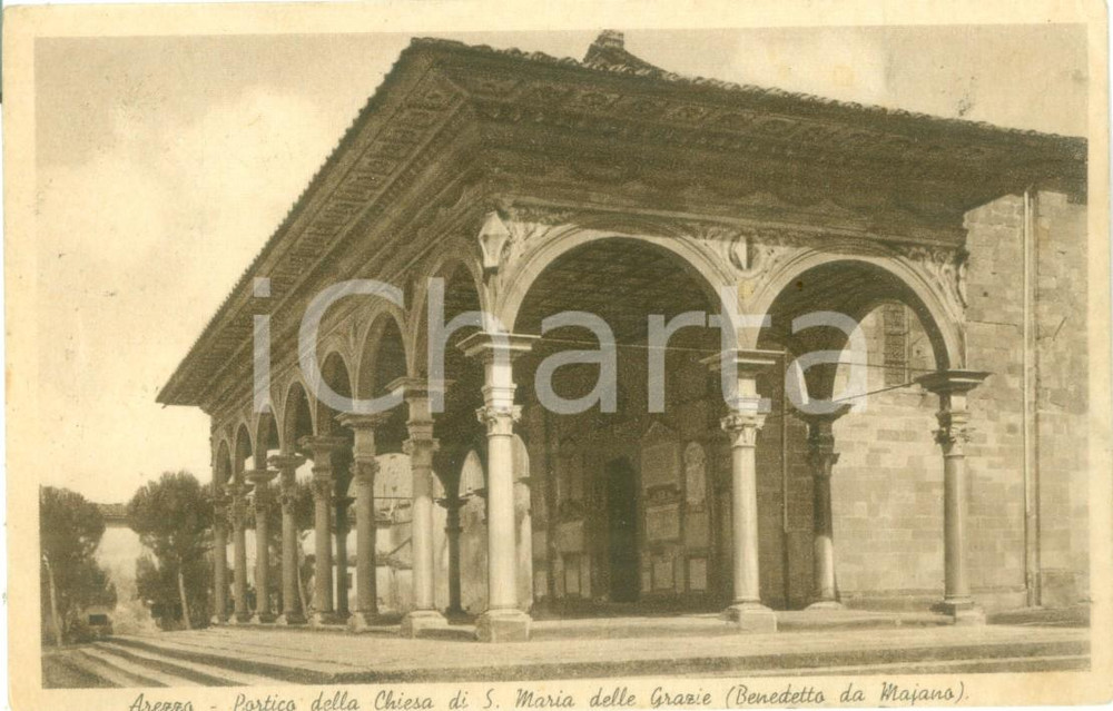 Cartolina originale da collezione 1948 AREZZO Portico Chiesa di Santa Maria delle Grazie Cartolina FP VG 1