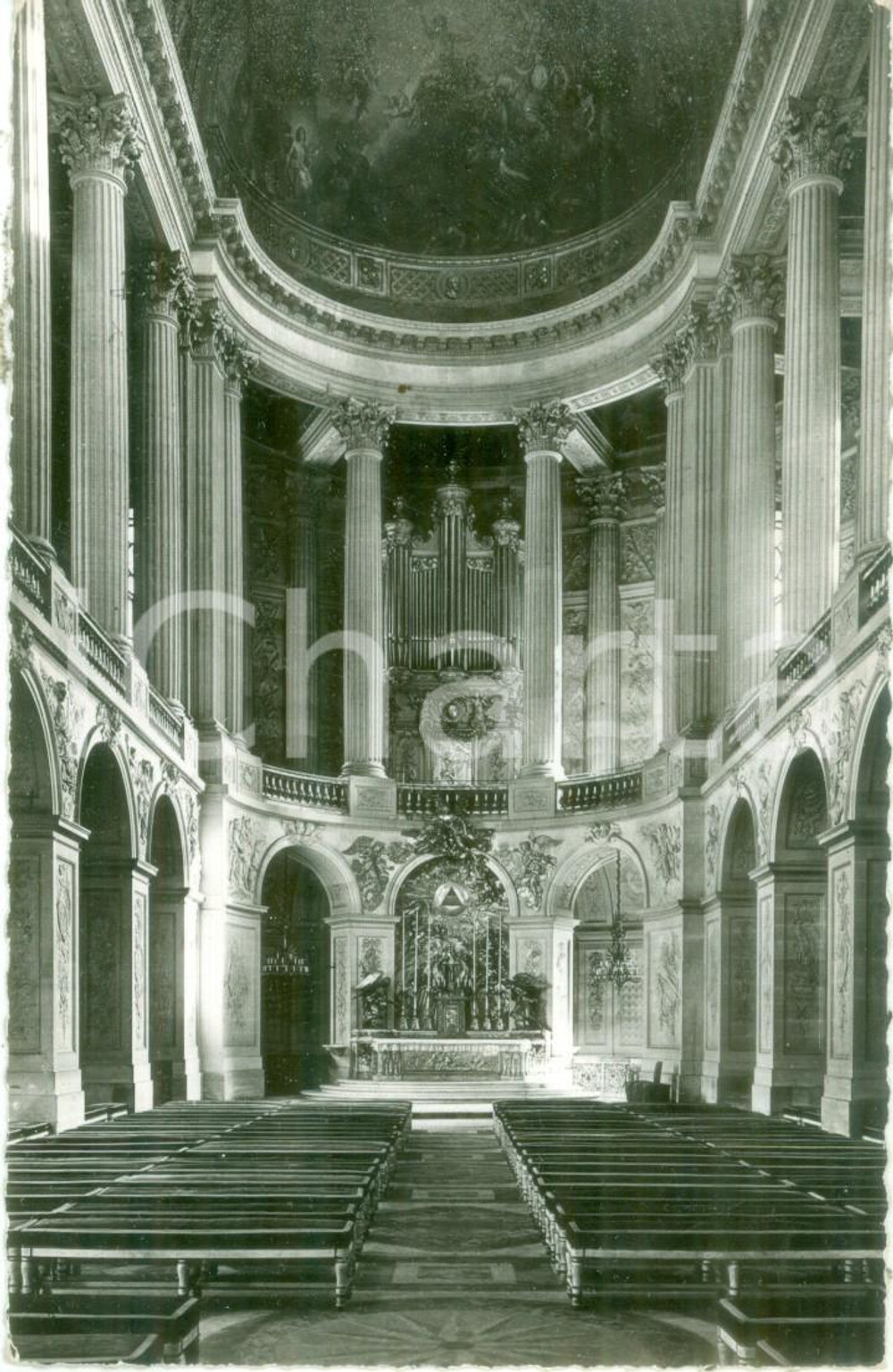 Cartolina originale da collezione 1956 CHATEAU DE VERSAILLES Interno Cappella Bronchocilline Cartolina FP VG 1