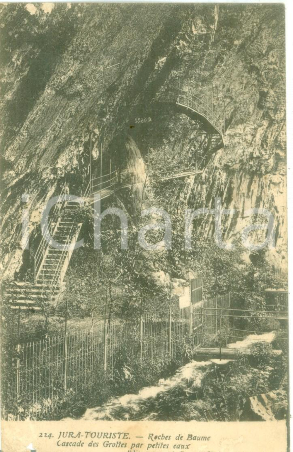 Cartolina originale da collezione 1921 BAUMELESMESSIEURS FRANCE La csacata nelle grotte Cartolina FP VG 1