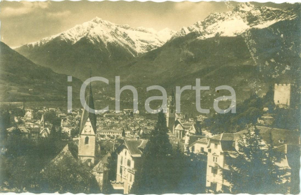 Cartolina originale da collezione 1943 MERANO BZ Veduta panoramica del quartiere MAIA ALTA Cartolina FP VG 1