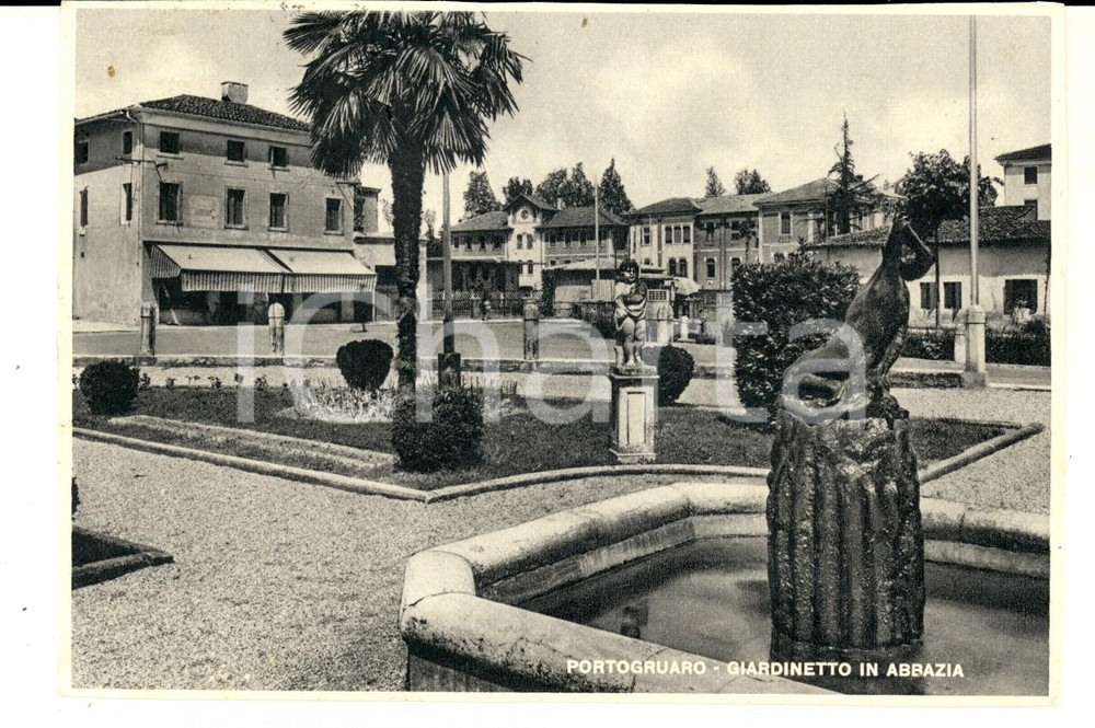 Cartolina originale da collezione 1956 PORTOGRUARO VE Giardinetto in abbazia Cartolina postale FG VG 1