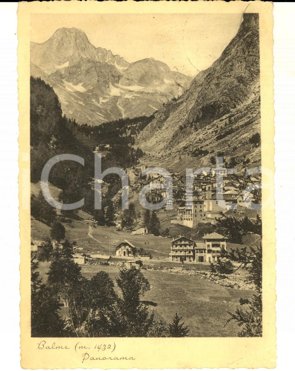 Cartolina originale da collezione 1935 BALME TO Panorama con le Alpi Cartolina postale FG VG 1