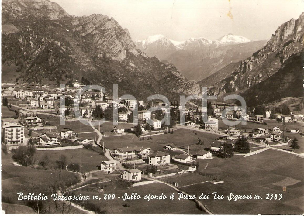 Cartolina originale da collezione 1964 BALLABIO LC Panorama con Pizzo dei Tre Signori Cartolina FG VG 1