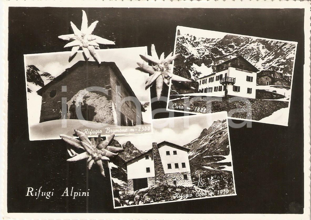 Cartolina originale da collezione 1955 ALTA VAL SERIANA BG Rifugio Brunone  Rifugio Coca Cartolina FG VG 1