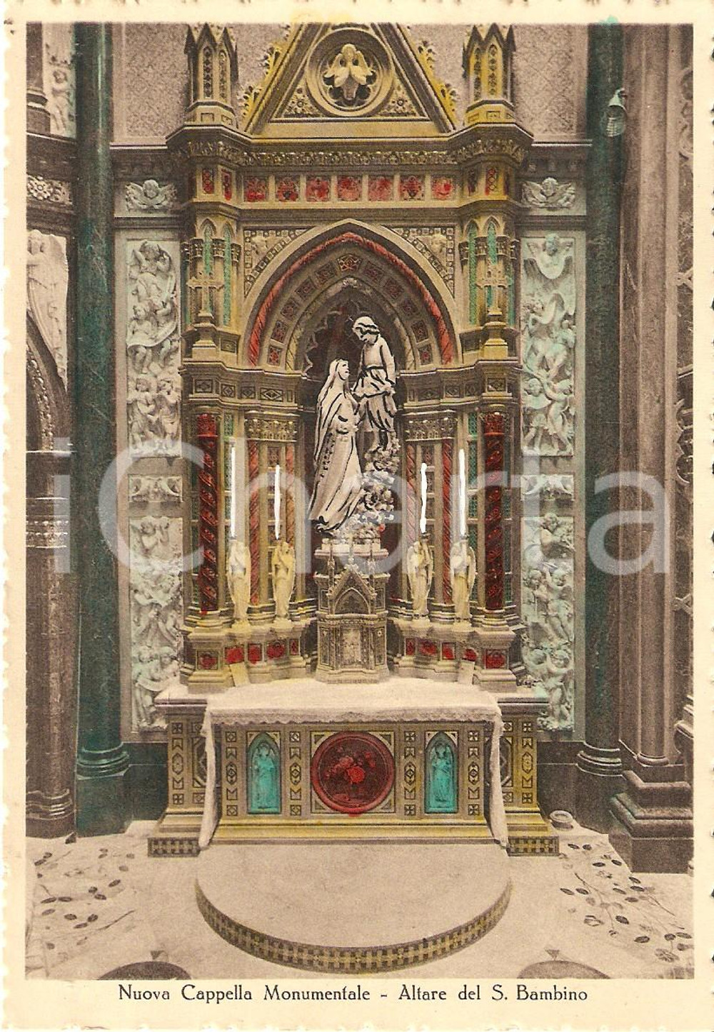 Cartolina originale da collezione 1955 VERONA Santuario Santa Teresa del Bambin GesÃ¹  Altare Cartolina FG NV 1