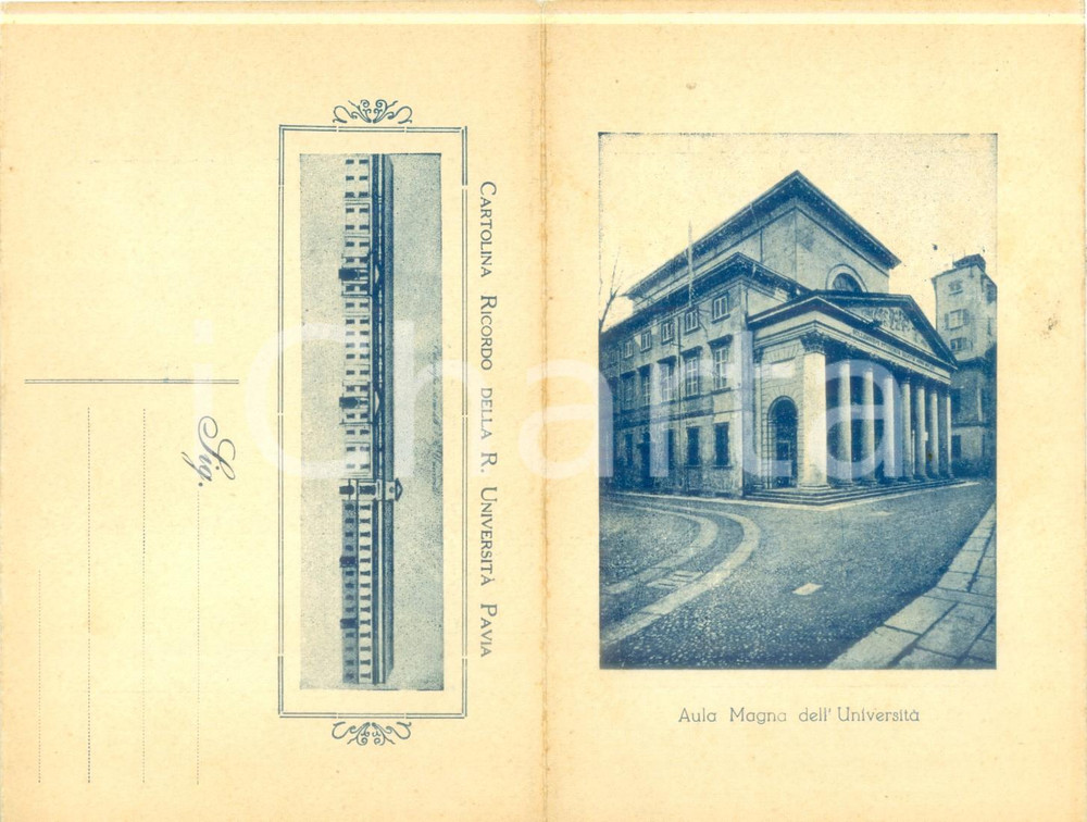 Cartolina originale da collezione 1930 ca PAVIA Ricordo della Regia Università  Cartolina pieghevole FP NV 1