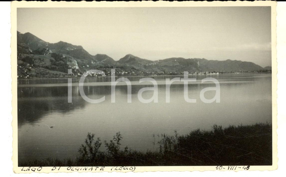 Fotografia d epoca originale 1948 LAGO DI OLGINATE Veduta panoramica Foto cartolina ARTISTICA VINTAGE 1
