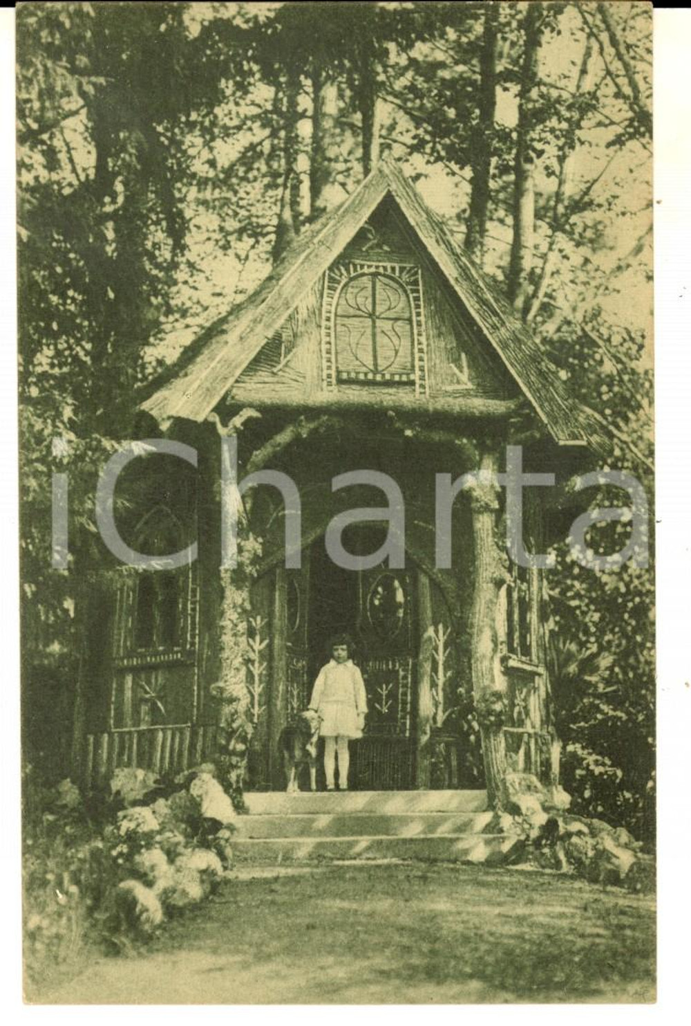 Cartolina originale da collezione 1915 ca GARBAGNATE ROTA / BOSISIO PARINI Villa Carla Cartolina ANIMATA bambina 1