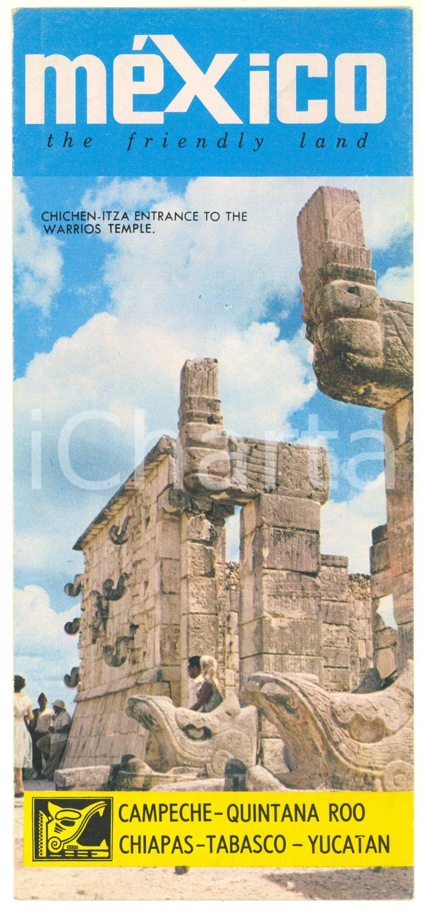 Materiale pubblicitario d’epoca 1960 ca MEXICO The friendly land VINTAGE brochure ILLUSTRATED English 1