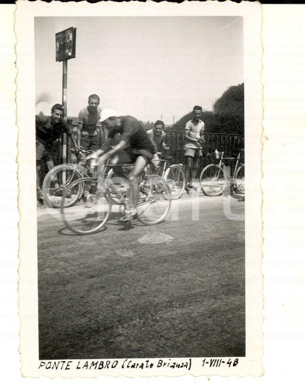 Fotografia d epoca originale 1948 CICLISMO CARATE BRIANZA LAMBRO Una corsa giovanile Foto VINTAGE 6x9 cm 1