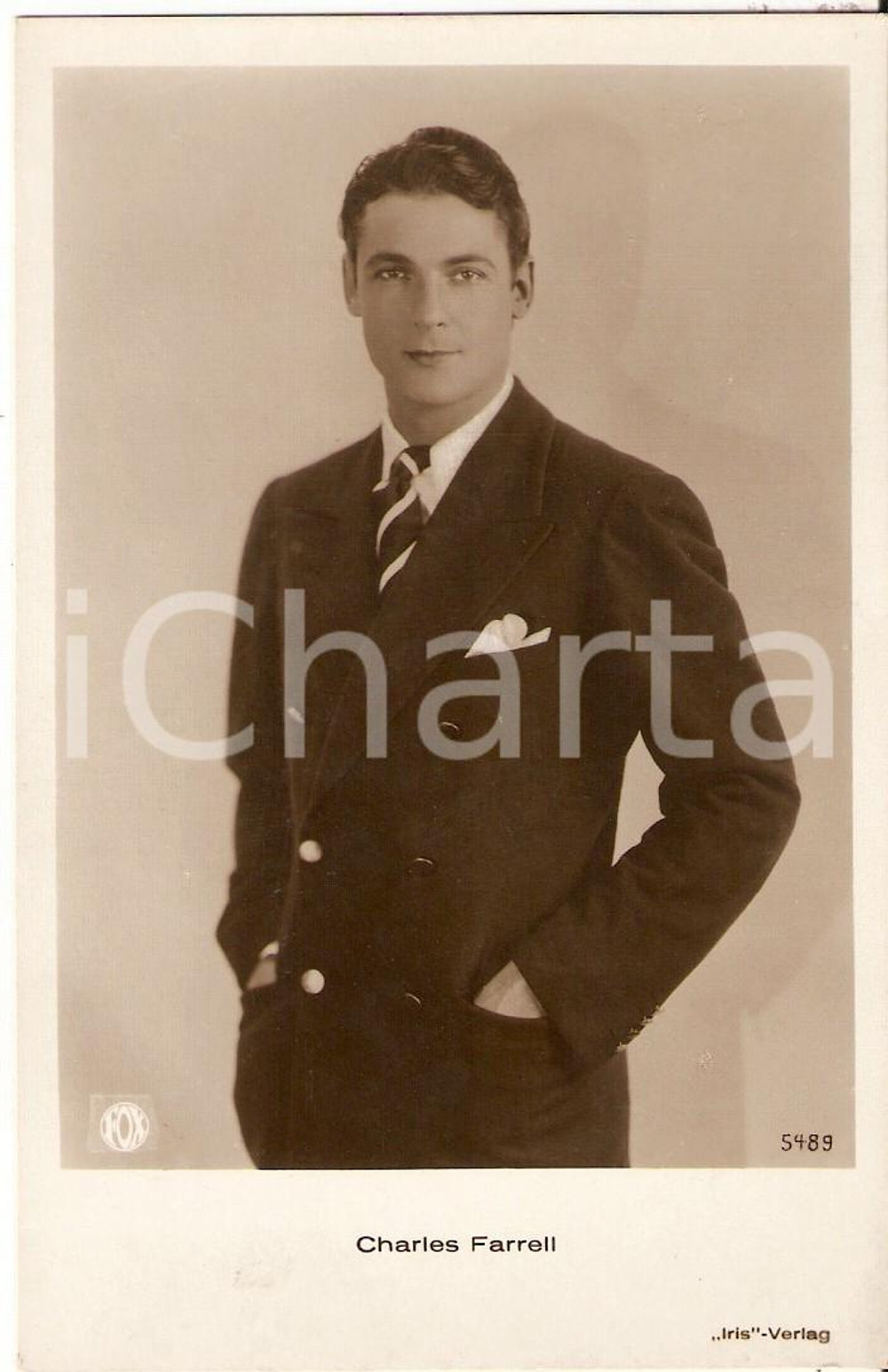 Cartolina originale da collezione 1925 ca CINEMA Actor Charles FARRELL wears a suit Cartolina FP NV 1