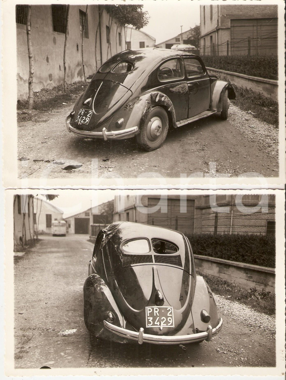 Fotografia d epoca originale 1965 ca AREA PARMENSE Maggiolone VOLKSWAGEN incidentato Lotto 2 foto 1