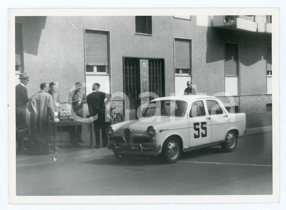 Fotografia d epoca originale 1961 27Â° Coppa MILANO SANREMO Alfa Romeo GIULIETTA Giudici JOLLY CLUB Foto 1