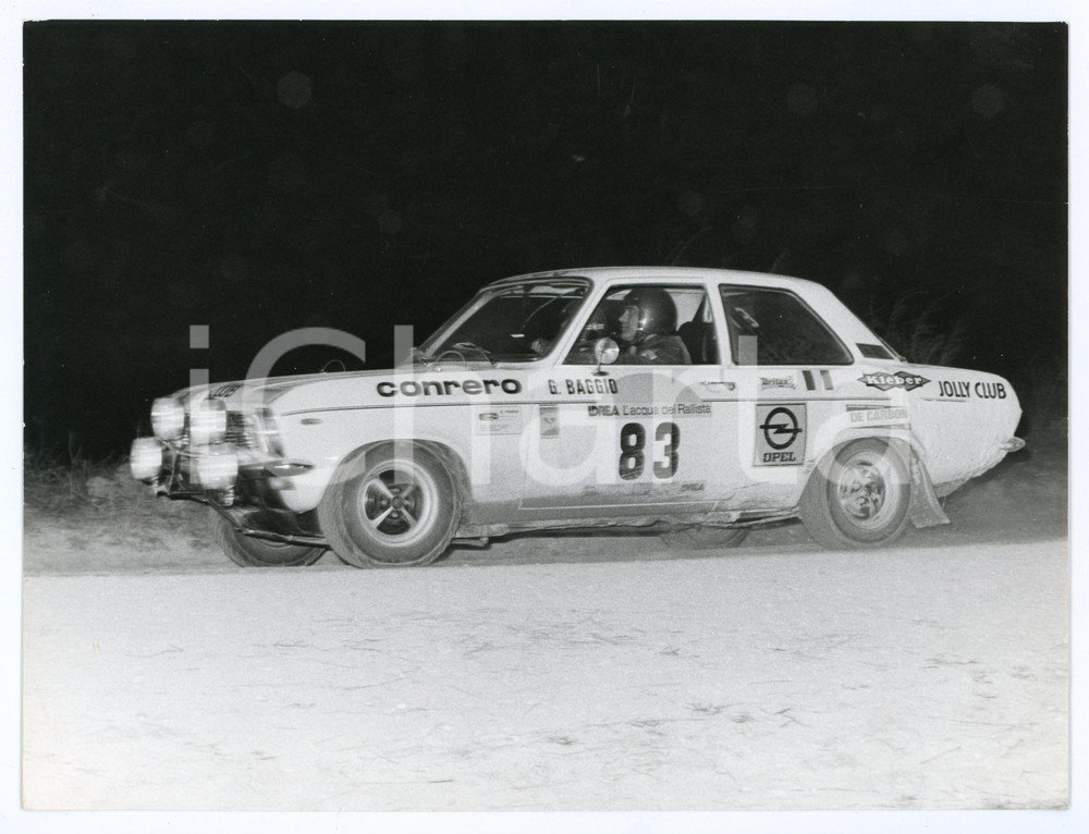 Fotografia d epoca originale 1970 ca RALLY Pilota G. BAGGIO  a bordo della OPEL JOLLY CLUB Foto 1