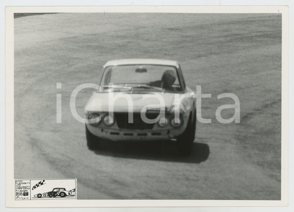 Fotografia d epoca originale 1966 Coppa Turismo A.C. BOLOGNA Lancia Fulvia coupé su circuito JOLLY TEAM Foto 1
