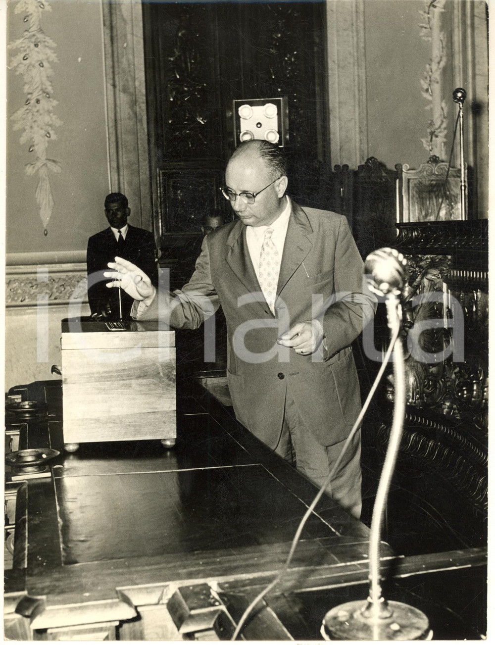 Fotografia d epoca originale 1962 CAGLIARI On. Agostino CERIONI presidente Consiglio Regione SARDEGNA Foto 1