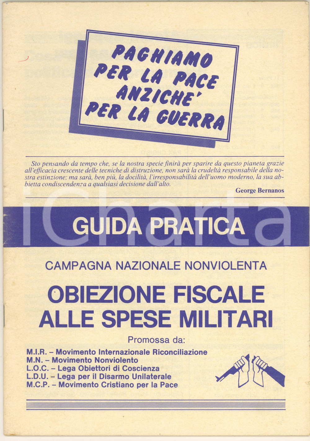 Libro, pubblicazione d epoca 1983 CAMPAGNA NAZIONALE NONVIOLENTA Guida obiezione fiscale spese militari 1