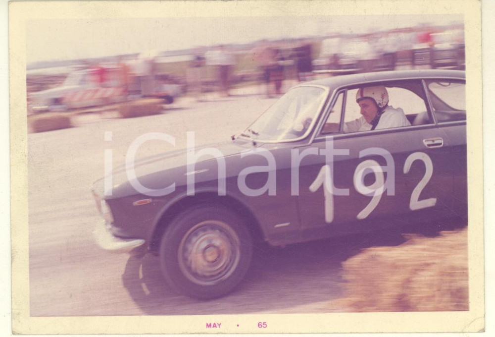 Fotografia d epoca originale Maggio 1965 JOLLY CLUB Mario ANGIOLINI al volante durante gara di RALLY Foto 1