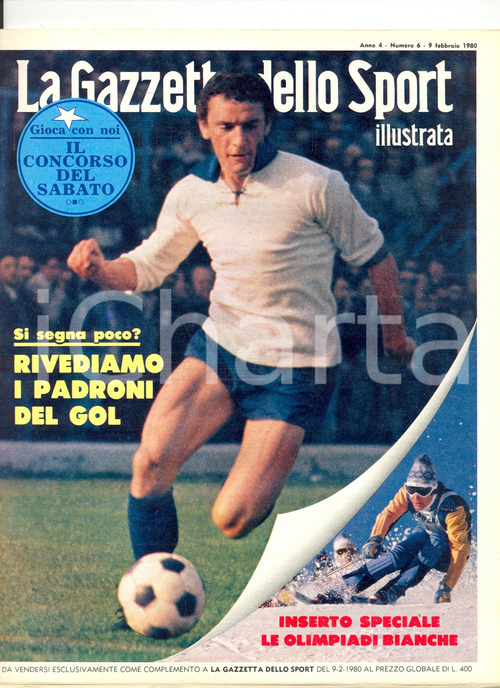 Giornale, rivista storica 1980 GAZZETTA DELLO SPORT ILLUSTRATA  Olimpiadi invernali  Gigi RIVA 1