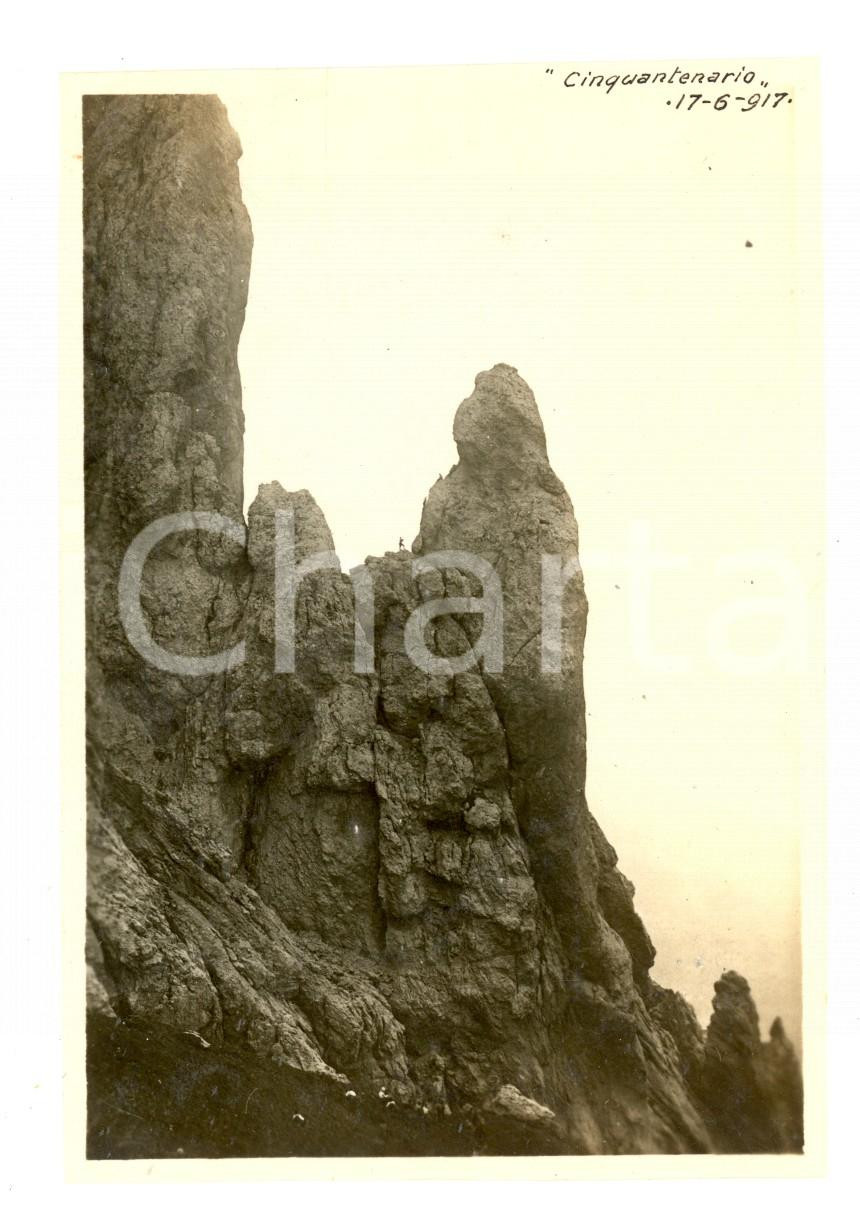 Fotografia d epoca originale 1917 GRIGNA MERIDIONALE Alpinisti in scalata  Fotografia VINTAGE 10x14 cm 1