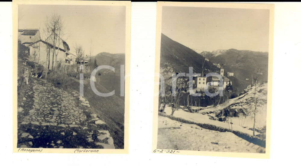 Fotografia d epoca originale 1921 MORTERONE / Monte RESEGONE Vedute panoramiche Lotto 2 foto 8x10 cm 1