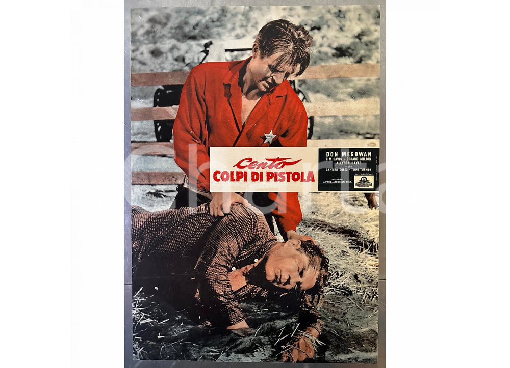 1958 CENTO COLPI DI PISTOLA Don MEGOWAN Jim DAVIS Lobby card WESTERN