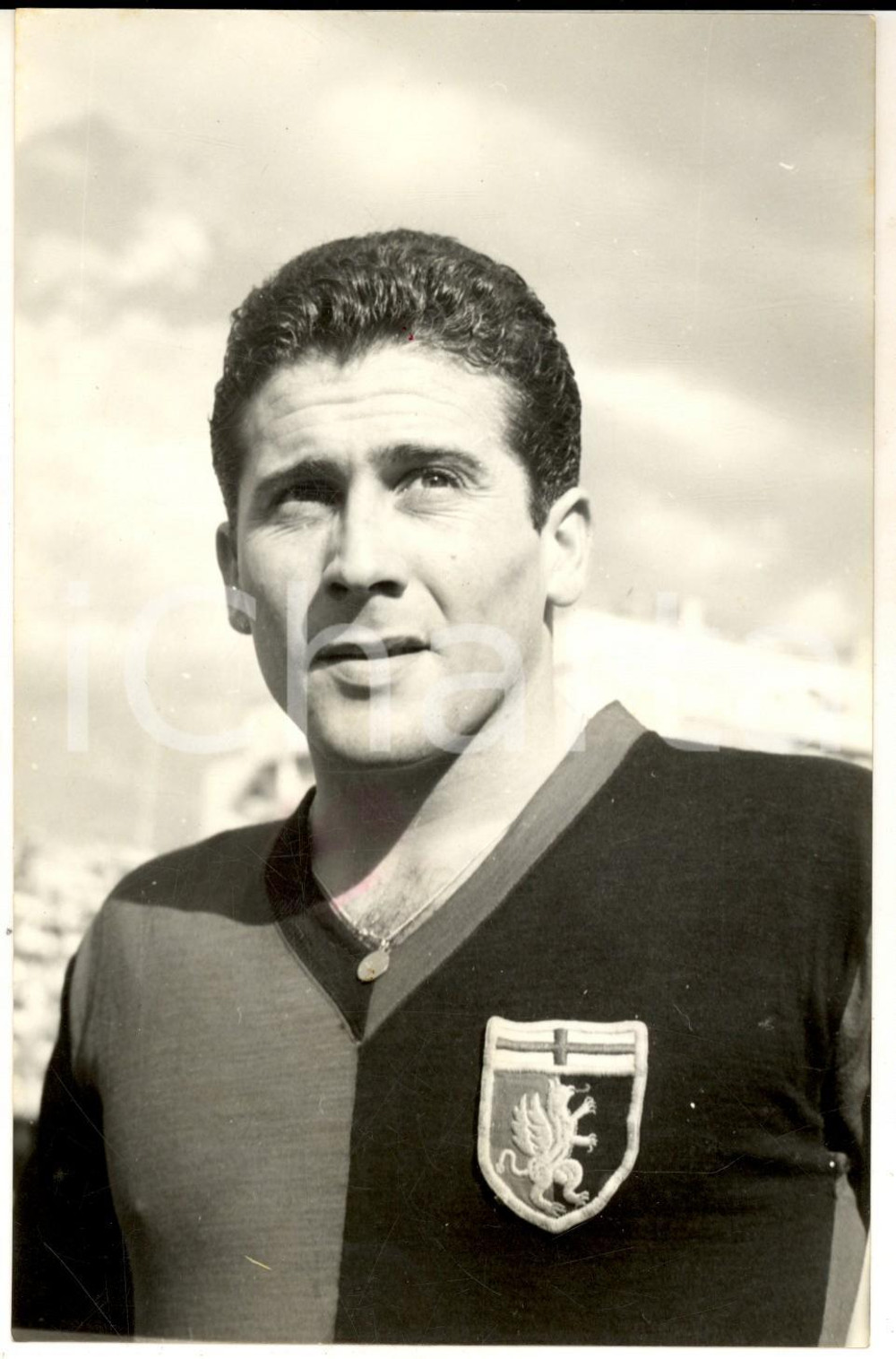 Fotografia d epoca originale 1960 CALCIO SERIE A GENOA Ritratto di Giorgio DAL MONTE Fotografia 13x18 cm 1
