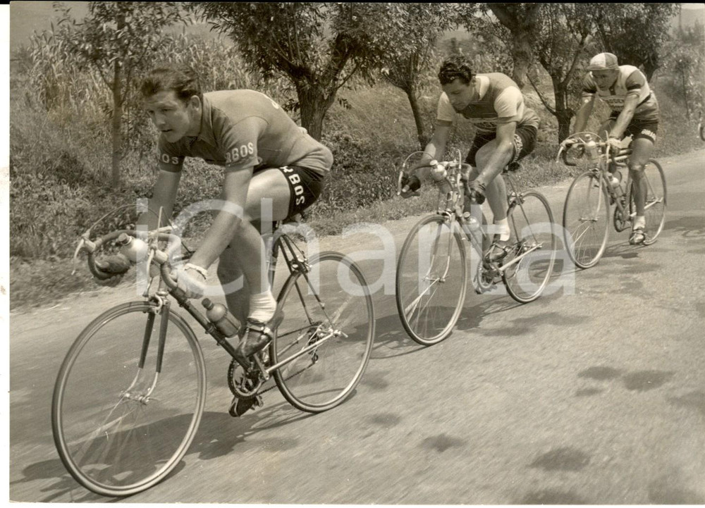 Fotografia d epoca originale 1954 GIRO D ITALIA Renato PONZINI e Renzo SOLDANI al Passo del BRACCO Foto 1