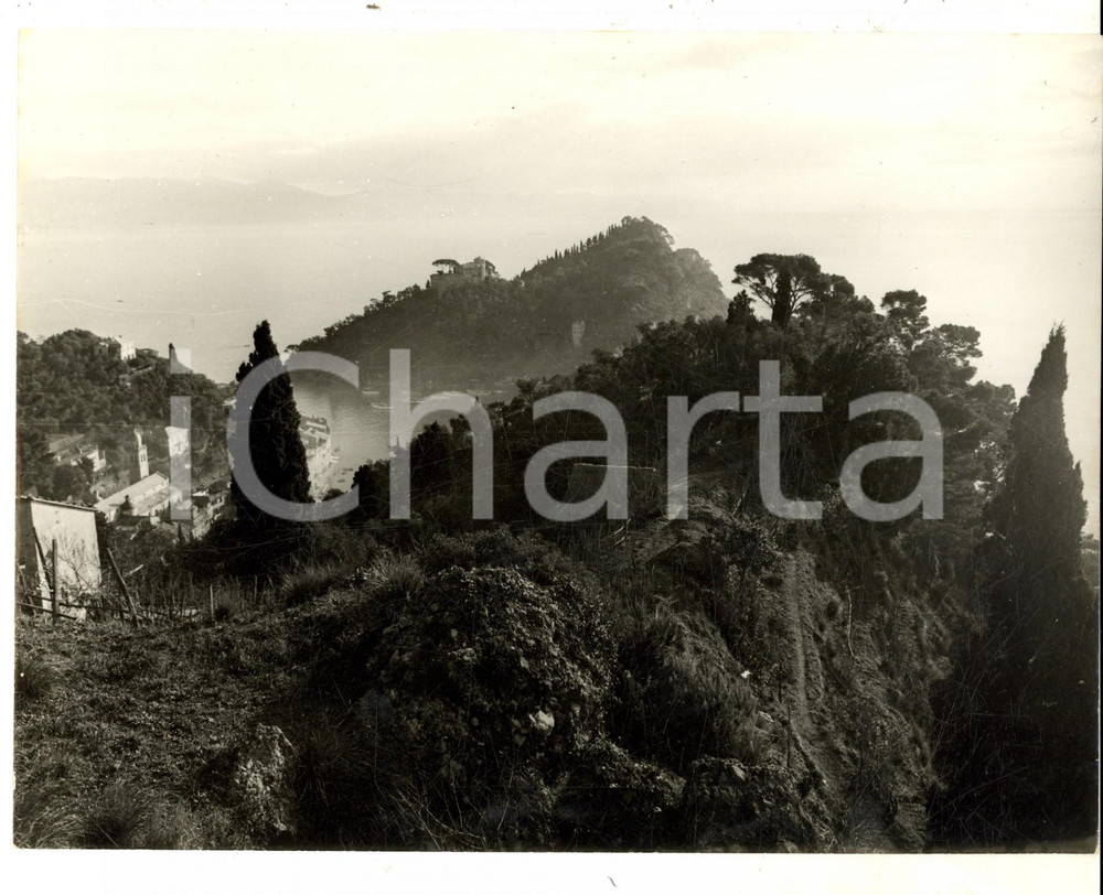 Fotografia d epoca originale 1955 ca AREA DI GENOVA Veduta panoramica lungo la costa Fotografia  24x18 cm 1