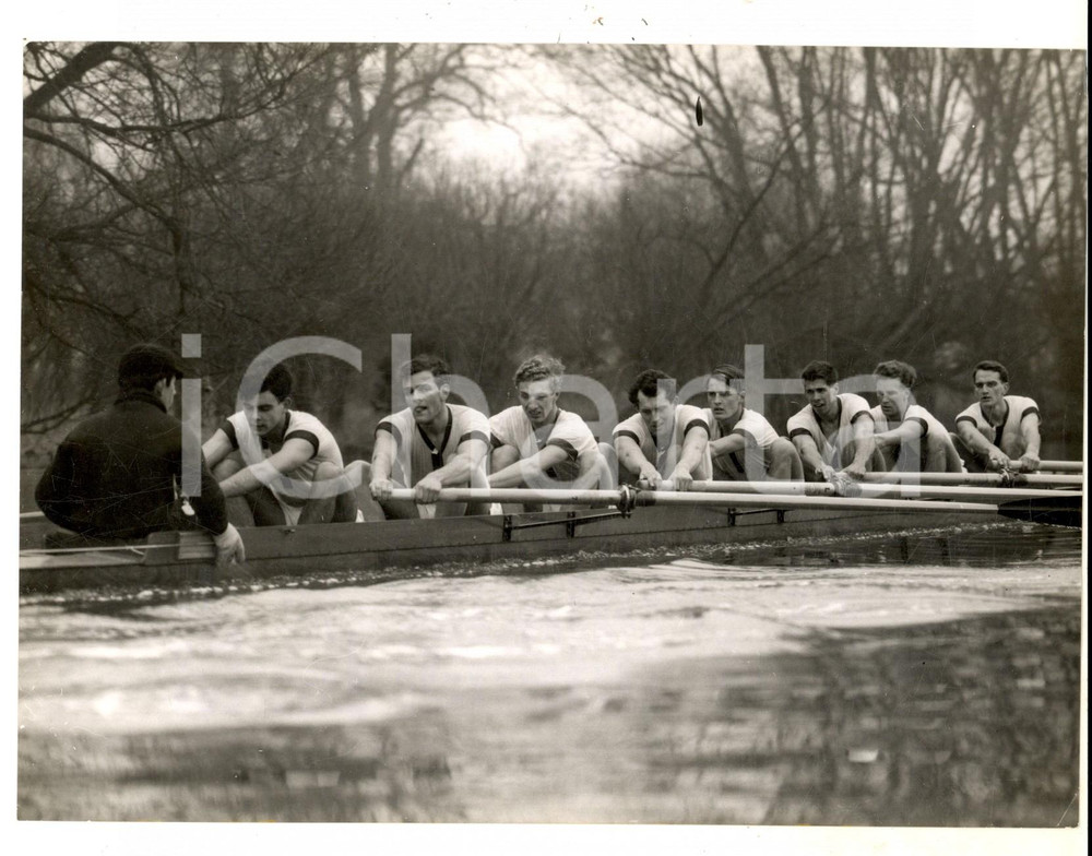 Fotografia d epoca originale 1960 LONDON University Boat Race  The OXFORD crew Photo 20x16 cm 1