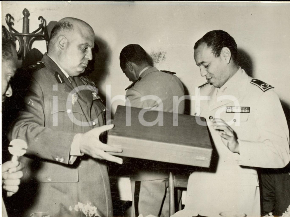 Fotografia d epoca originale 1959 DAMASCO SIRIA Principe Moulay HASSAN del Marocco con Jamal FEISAL 1