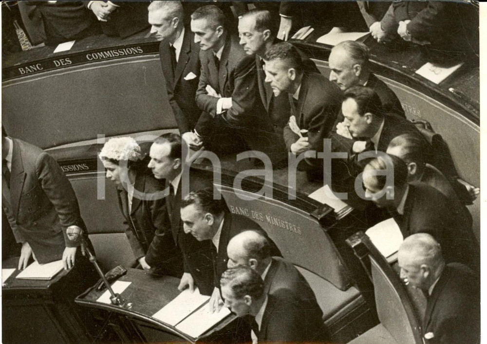Fotografia d epoca originale 1959 PARIS PrÃ©sentation du ministÃ¨re DEBRE  Ã  l AssemblÃ©e Nationale Photo 1