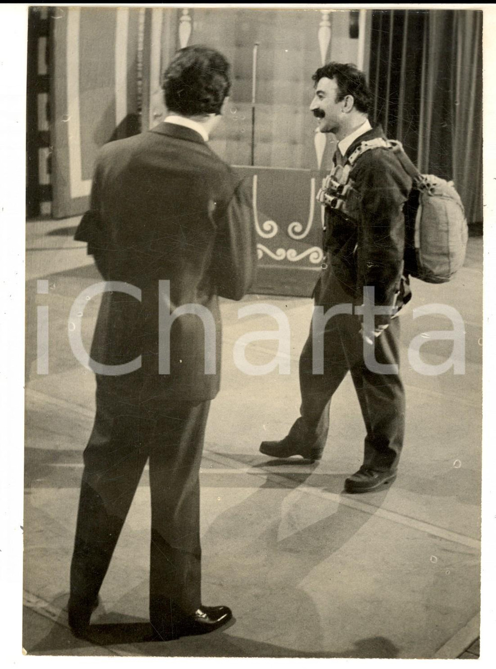 Fotografia d epoca originale 1956 LASCIA O RADDOPPIA Mike BONGIORNO con Mario BURONZI Foto 13x18 cm 1