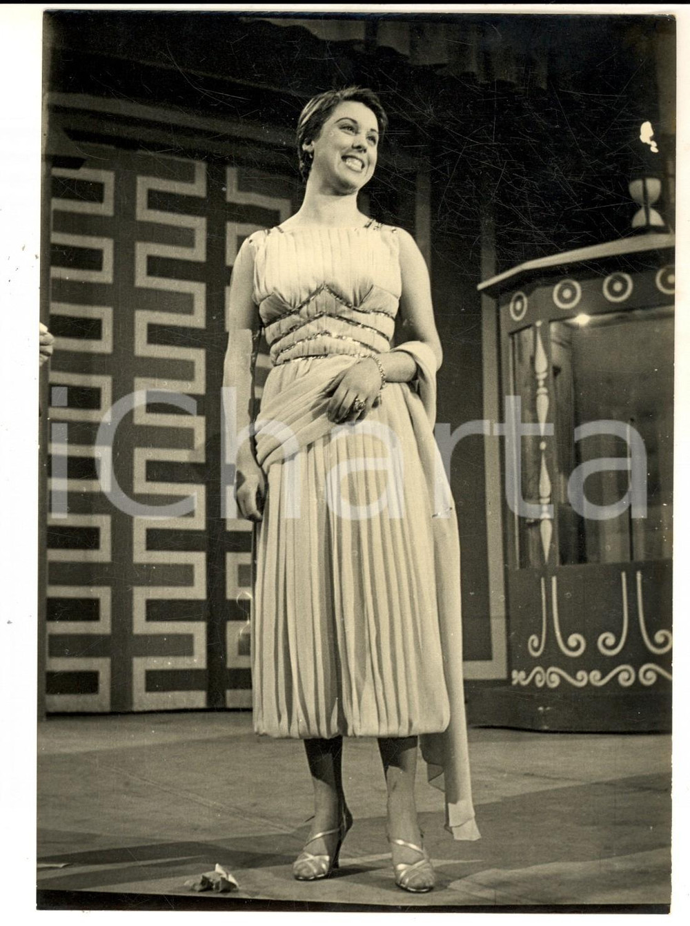 Fotografia d epoca originale 1957 LASCIA O RADDOPPIA Ritratto concorrente Elda NOVANI Foto 13x18 cm 1