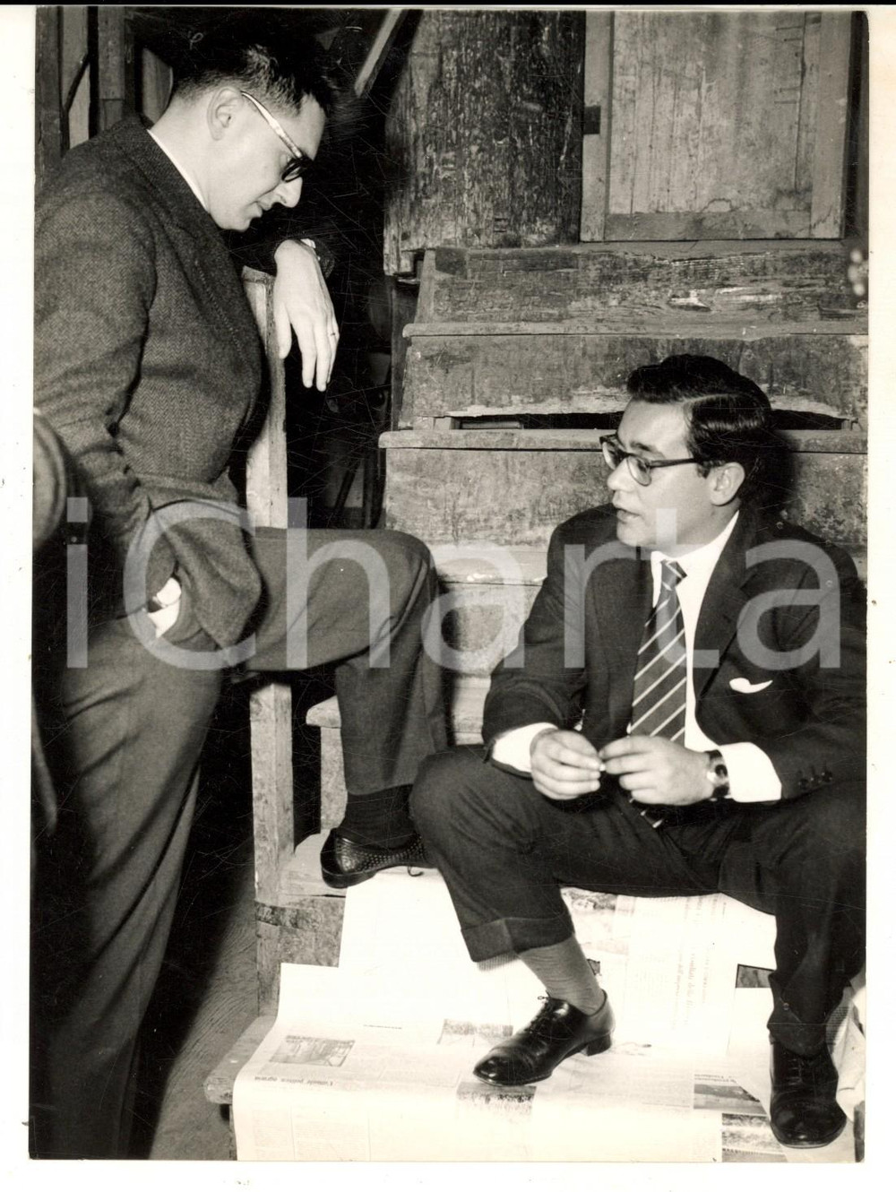 Fotografia d epoca originale 1959 FIRENZE Congresso DC  Celso DESTEFANIS e Franco Maria MALFATTI Foto 1
