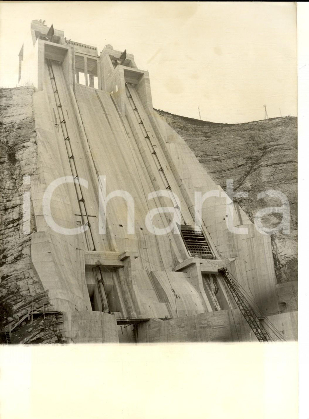 Fotografia d epoca originale 1959 Barrage de SERREPONCON La vanne prÃªte Ã  la mise en eau Photo 13x18 1
