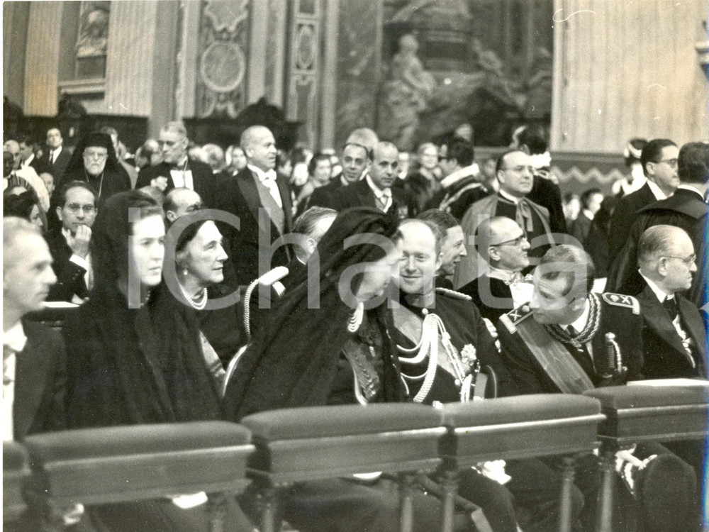Fotografia d epoca originale 1965 ROMA Alberto di Liegi Charles di Lussemburgo Anna duchessa di Aosta Foto 1