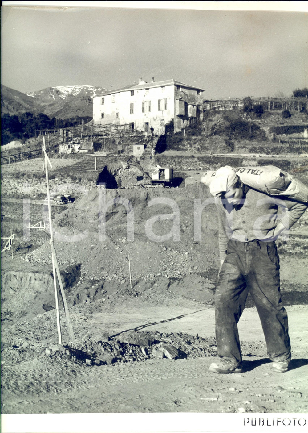 Fotografia d epoca originale 1960 ca GENOVA VOLTRI Cantiere autostrada A10 GenovaSavona Foto 22x30 cm 1