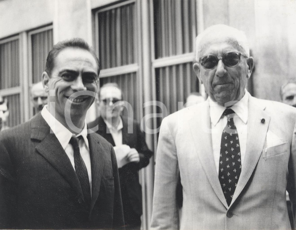 Fotografia d epoca originale 1962 MILANO  LEGA CALCIO  Achille LAURO Bruno PESAOLA Foto 18x13 cm 1